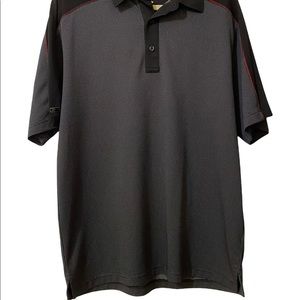 Greg Norman Play Dry Short Sleeve Golf Shirt Men's Size Medium Black White Polo